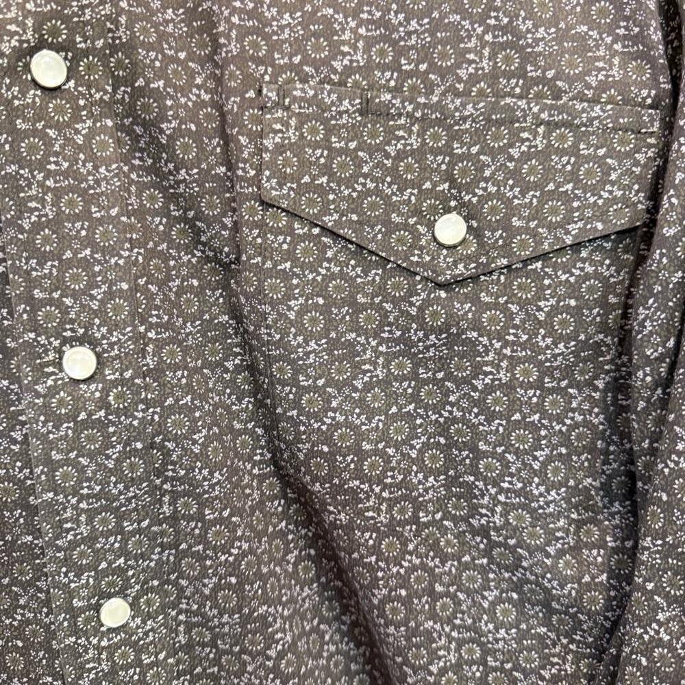 Roper Men's Patterned Brown Button-Down Shirt Wit… - image 3